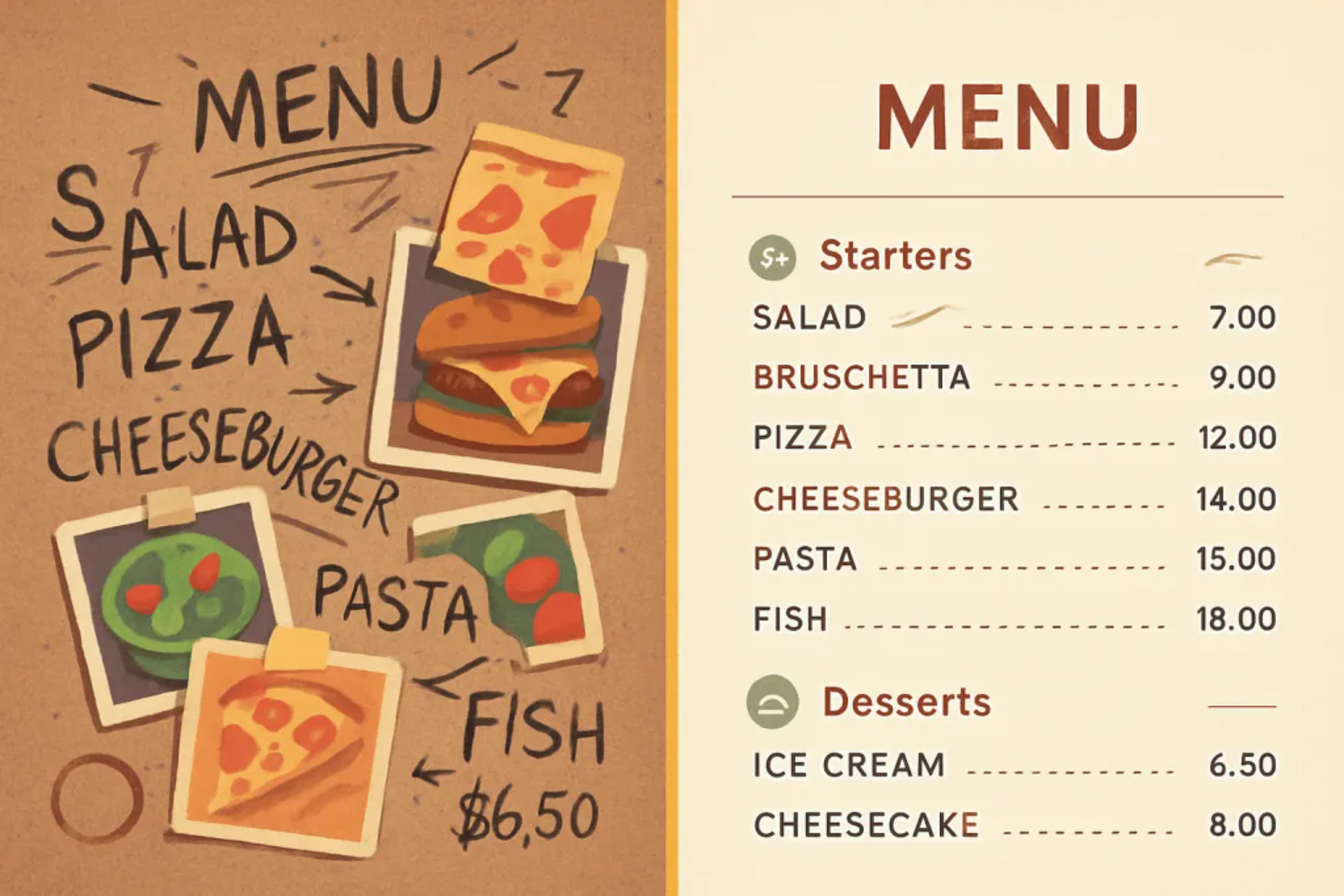 Bad menu